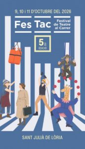 Cartel del festival Fes Tac en Sant Julià de Lòria con personajes animados